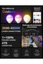مصباح LED متعدد الألوان، مزود بتقنية الواي فاي، قاعدة E14، درجة حرارة لون تتراوح بين 2500 كلفن و6500 كلفن، قابل للتحكم في شدة الإضاءة، 4.3 واط، 470 لومن، متوافق مع - 2