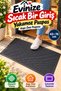 Yakamoz 43X76 Black and Gray Patterned Doormat, Rectangular Framed Entrance Mat for Home Use.
