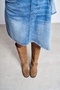 Madani Koyu Desert Suede Leather Belt Detail Square-Toe Block Heel Women's Boots - 8