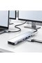 قطعة واحدة: محور متعدد المنافذ بمنفذ USB-C، ومحول فيديو، وقارئ بطاقات، ومحطة توصيل متعددة الوظائف.