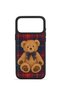 iPhone 17 Pro Max Vorian Black Hole Case, Navy Blue and Red Plaid Bear Design. - 2