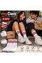 Unisex Striped College Socks, Tennis Size, 3 Pairs. - 2