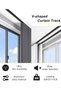 14ft Black Double Rail Curtain Track System - Silent Rollers for Smooth Operation, Perfect for RVs, - 7