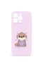 iPhone 14 Pro Vorian Camera Protective Case, Pink Hamster Design.