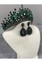 Bridal Henna Crown and Evening Earrings with Drop Stones. |   Victoria Model Sultan Crown - 4