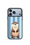 iPhone 18 Pro Max Vorian Black Hole Case, Blue Striped Otter Design.
