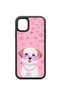 iPhone 11 Vorian Black Hole Case with Pink Floral Design and Glasses-Wearing Dog - 2