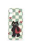 iPhone 16 Plus Vorian Camera Protective Case with Checkered Cat Design.