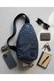 Waterproof Fabric Crossbody Bag, 3 Compartments, Black, Unisex, for Everyday Use, 15X26 Cm. - 2