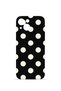 iPhone 14 Vorian Camera Protective Case, Black with Cream Polka Dots.