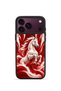 iPhone 18 Pro Vorian Black Hole Case, Red and White, with a Galloping Horse Design.