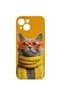 iPhone 15 Plus Vorian Mika Camera Protective Case, Yellow Scarf Cat Design.