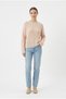 Women's Cream-Colored Round Neck Knit Sweater