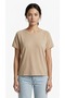 Beige Women's Short-Sleeved Oversized T-Shirt.