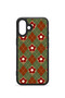 iPhone 16 Vorian Black Hole Case, Green with Burgundy Floral Plaid Pattern. - 2