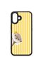 iPhone 16 Plus Vorian Black Hole Case, Yellow Striped Floral Design, Susamuru. - 2