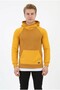 Men's Three-Thread Brushed Fabric Hooded Sweatshirt with Kangaroo Pockets and a Drawstring at the Bottom, Suitable for Everyday Wear.