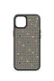 iPhone 15 Vorian Black Hole Case, Black Plaid with Small Floral Patterns. - 2