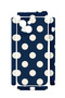 iPhone 15 Plus Vorian Camera-Protective Case, Navy Blue with Cream Polka Dots. - 2