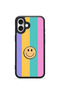 iPhone 16 Vorian Black Hole Case, Pastel Rainbow Smile.