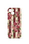iPhone 13 Vorian Camera Protective Case with Burgundy Rose Stripe