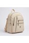 Cream Beige 27X33 cm 5-Compartment Multi-Pocket Women's Backpack - - 4