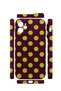 iPhone 12 Vorian Camera Protective Case, Burgundy Lemon Polka Dot Design. - 2