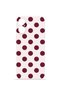 iPhone 16 Vorian Mika Camera Protective Case, White with Burgundy Polka Dots.