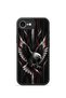غطاء هاتف iPhone 16e Vorian Black Hole باللون الأسود والفضي مع تصميم نسر.