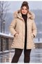 Women's Plus Size Nova Fabric Lightweight, Velvet-Textured, Faux Fur-Trimmed, Detachable Hooded, Quilted-Lined Winter Jacket - 5