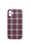 iPhone 11 Vorian Camera Protective Case, Grey and Fuchsia Plaid.