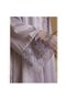 Floral Embroidered Nightgown & Velvet Robe Set – Lavender - 4