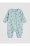 Lcw Baby Blue Patterned Baby Boy Romper
