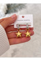 Women's Gold-Colored Ring Earrings with Stones. |   Modern Design with a 3D Balloon Effect and Hanging Feature. - 2