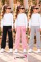 Winter, Spring, and Autumn Elastic-Leg Sweatpants Set in Black, Pink, and Gray (3-Piece) - 2