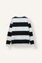 Boxy Fit Crew Neck Striped Woven Label Sweatshirt A9066Ax24Au - 2