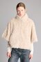 A-Line Mock Neck Zipper Short-Sleeved Faux Fur Jacket I2773AX26WN - 3