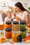6-Piece Multi-Purpose 210 Cc Metal-Lidded Glass Jar Set for Preserves, Jams, Honey, Sauces, and Spices, Baby Food Jar Set, 210 Ml.