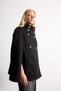 A-Line, High-Neck, Metal-Buttoned Cape Coat I2835Ax26Wn - 3