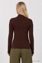 2-Piece Set of Turtleneck Viscose Blouses Lrn0083 Brown Navy Blue - 4