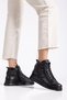 Genuine leather black women's casual booties dc3606 - 4