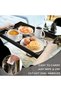 Plastic Serving Tray with Handles, Rectangle Black Decorative Tray - 2