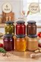 6-Piece Multi-Purpose 340 Cc Oval Metal-Lidded Jar Set for Preserves, Jams, Chocolate, Honey, Sauces, and Spices, Baby Food Glass Jar Set, 340 Ml.