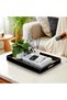 Plastic Serving Tray with Handles, Rectangle Black Decorative Tray - 5