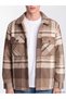 Shining Selections from Shining Store: Comfortable Fit, Plaid-Embroidered Men's Shirt Jacket. - 4