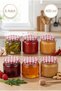 6-Piece Multi-Purpose 400 Cc Flat-Bottom Metal-Lidded Glass Jar Set for Canning, Jams, Chocolate, Honey, Sauces, and Spices, 400 Ml.