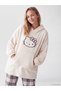 Esvab • Modern & Elegant Women's Plush Pajama Top with Hello Kitty Embroidery