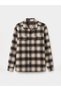 Rmz Gi̇yi̇m Farki̇yla Checkered Embroidered Men's Lumberjack Shirt Jacket