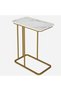 C Shaped End Table, Small End Table MDF Marble Texture Coffee Table,Modern Simplicity C End Table wi - 7