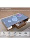 طاولة قهوة بمقاس 100 × 50 سم مع مساحة تخزين، طاولة جانبية للأريكة، تصميم بسيط بطبقتين، سهلة التركيب، مناسبة لغرفة المعيشة. - 4